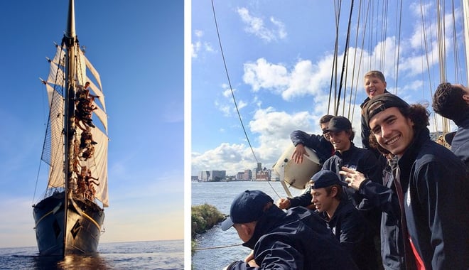 Joe Ribbins and some of Class Afloat classmates