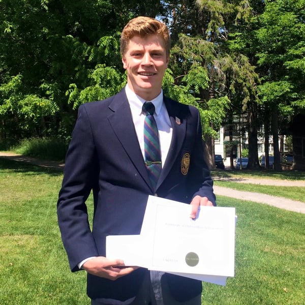 At graduation, LCS student Cameron Maltman received the Governor General's medal with a 99% average. He now attends Harvard University.