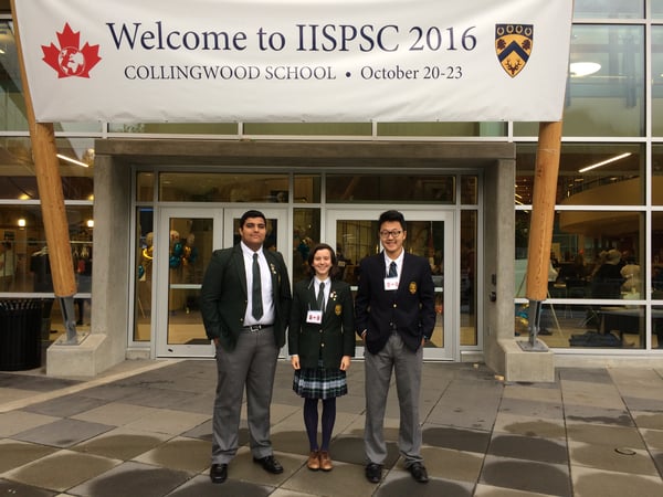 Proud members of the LCS senior debate team at the International Independent School Public Speaking in Vancouver, BC