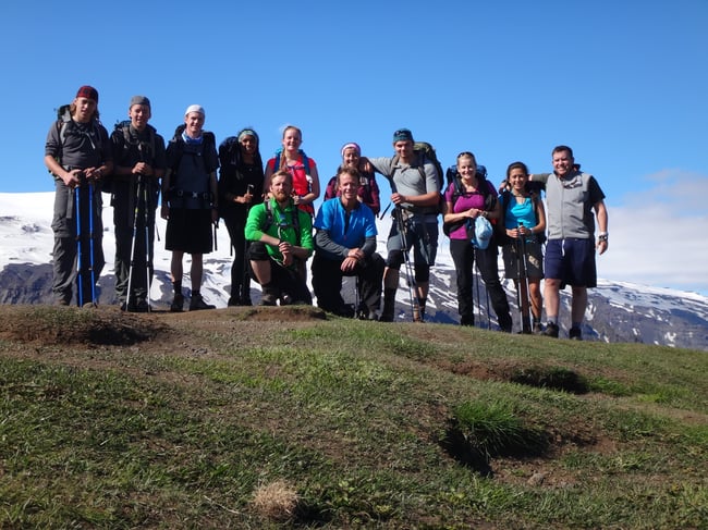 LCS students and their trip leaders on a global learning expedition in Iceland