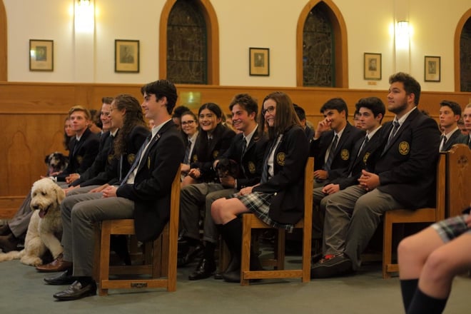 LCS students in chapel